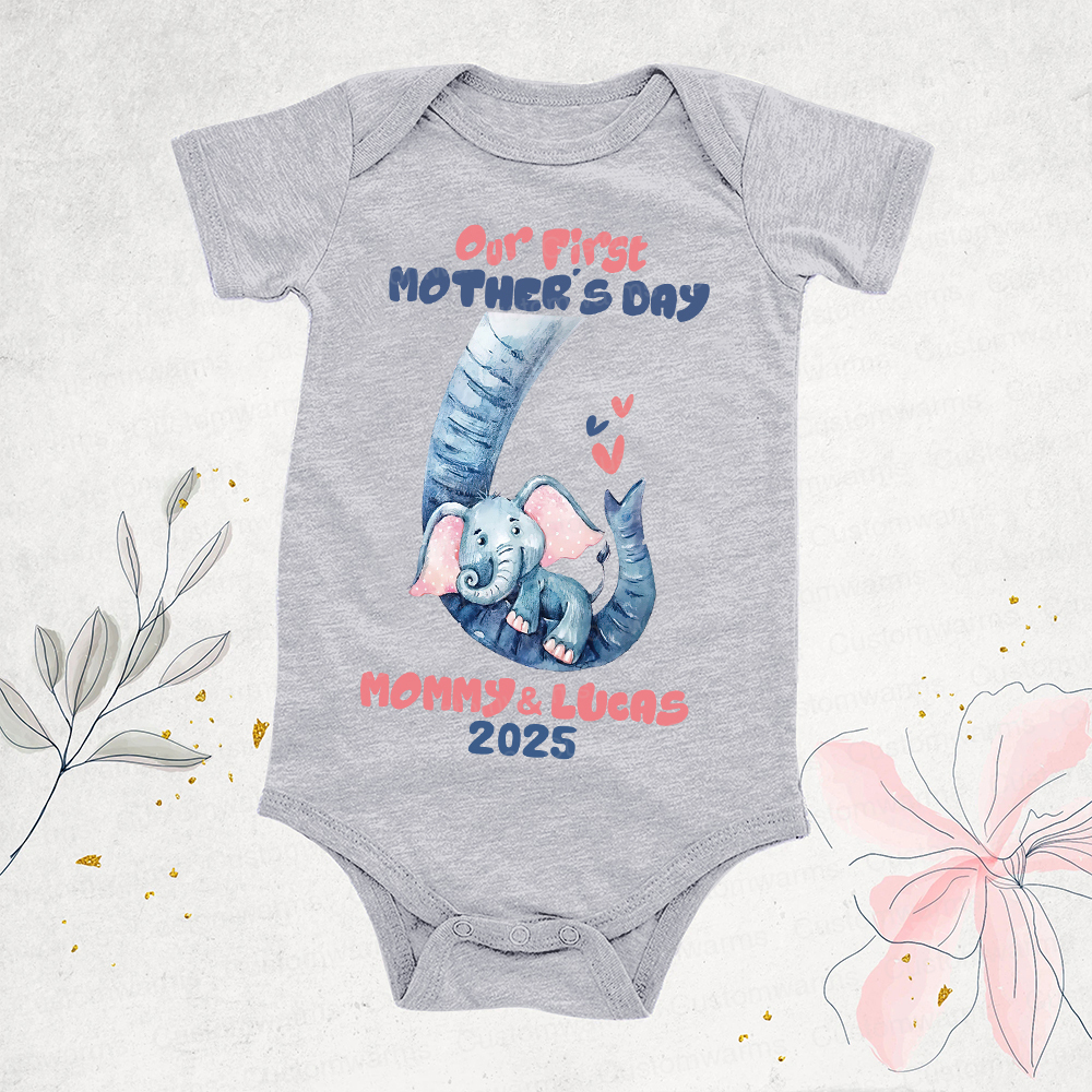 Personalized First Mother's Day Mommy and Baby Outfit | CWFamily35