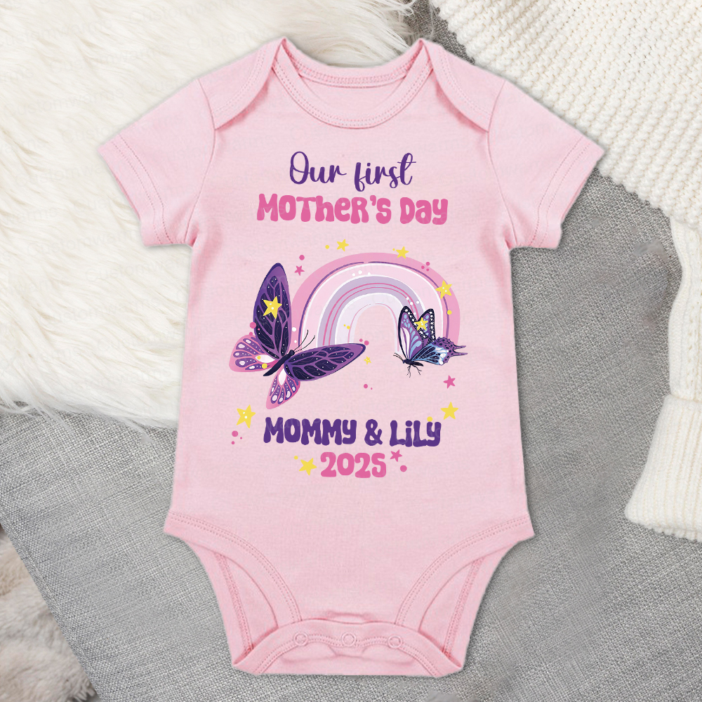 Personalized First Mother's Day Mommy and Baby Outfit | CWFamily38