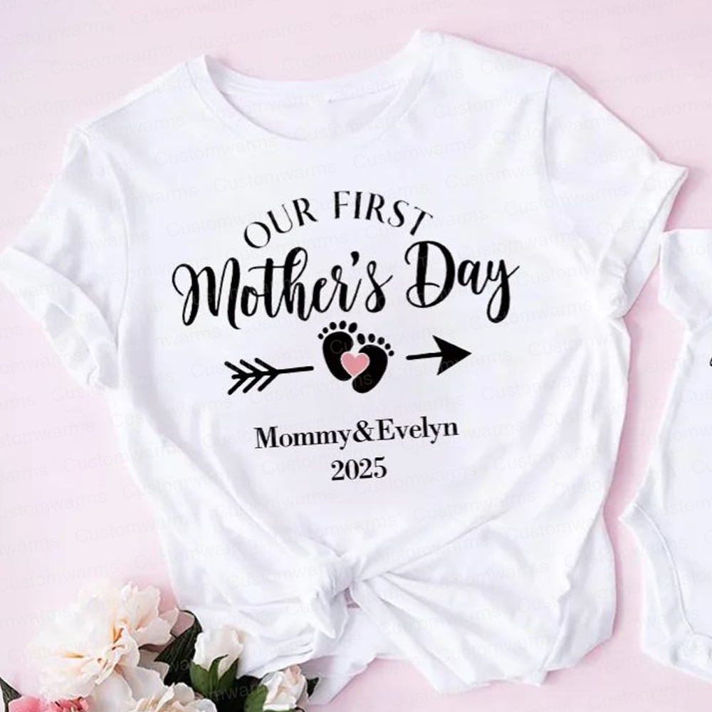 Personalized First Mother's Day Mommy and Baby Outfit | CWFamily23