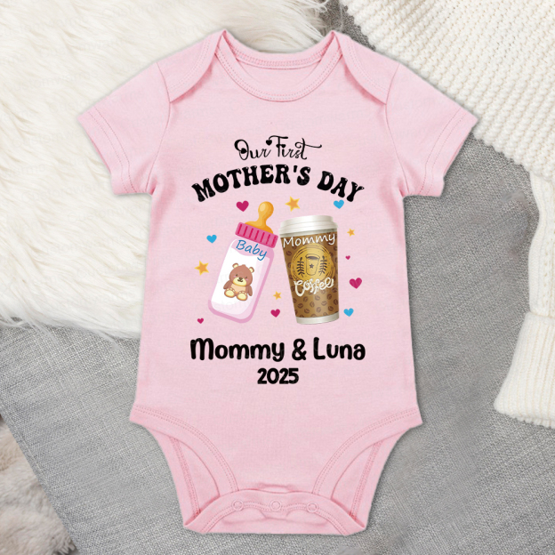 Personalized First Mother's Day Mommy and Baby Outfit | CWFamily25