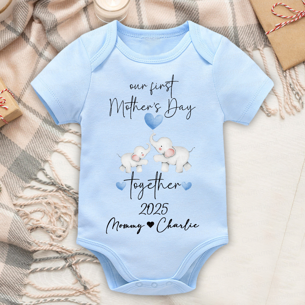 Personalized First Mother's Day Mommy and Baby Outfit | CWFamily26