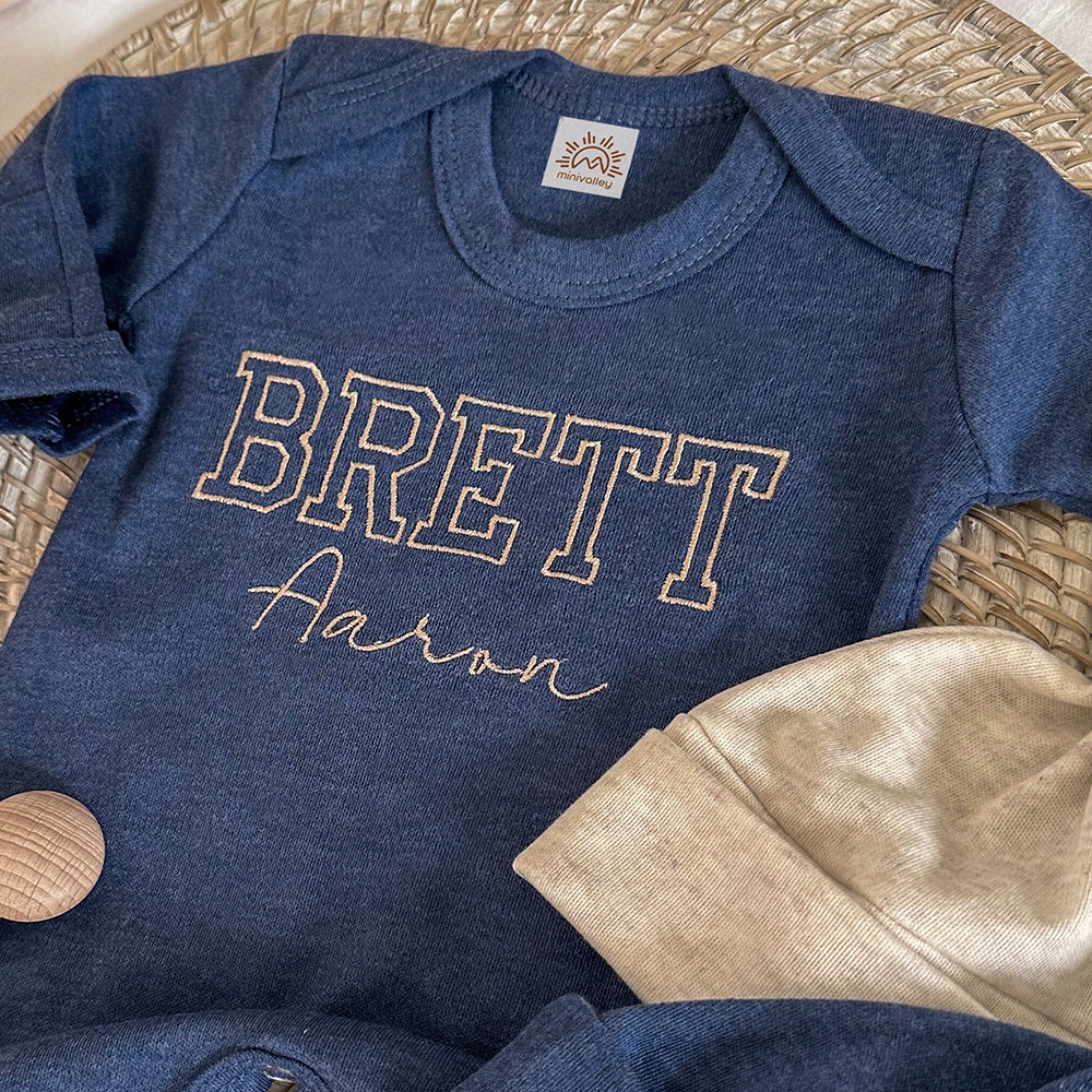 Personalized Embroidery Baby Coming Home Romper and Hat Set | CWBaby203