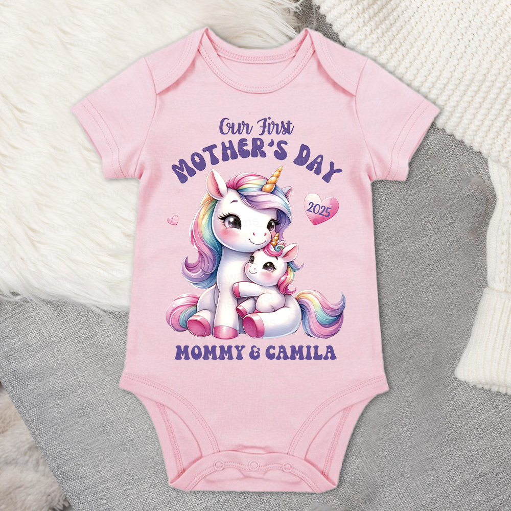 Personalized First Mother's Day Mommy and Baby Outfit | CWFamily29