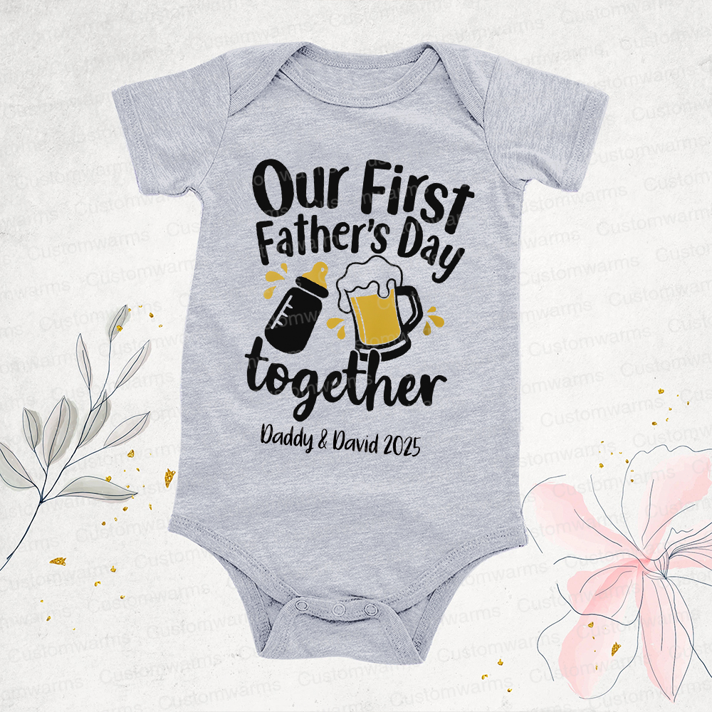 Personalized First Father's Day Daddy and Baby Outfit | CWFamily42