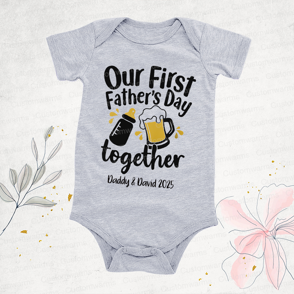 Personalized First Father's Day Daddy and Baby Outfit | CWFamily42
