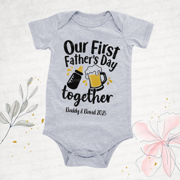 Personalized First Father's Day Daddy and Baby Outfit | CWFamily42