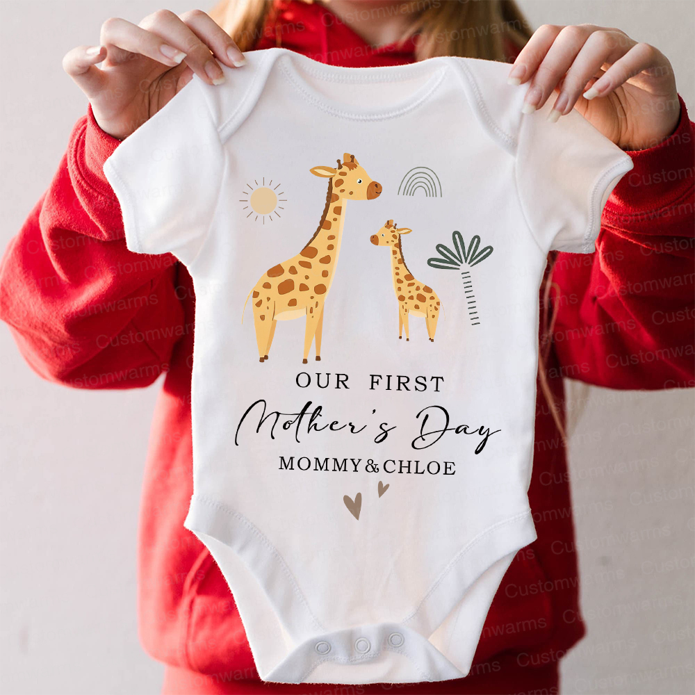 Personalized First Mother's Day Mommy and Baby Outfit | CWFamily28
