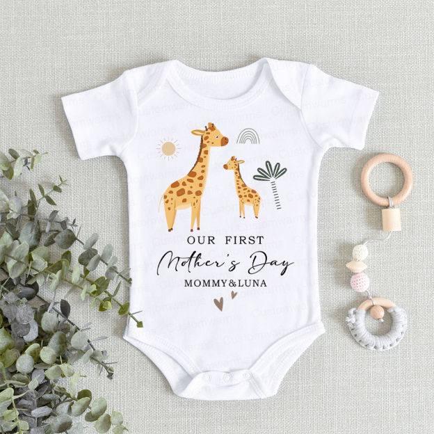 Personalized First Mother's Day Mommy and Baby Outfit | CWFamily28