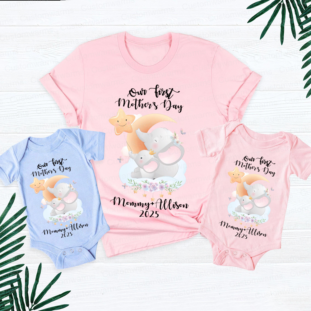 Personalized First Mother's Day Mommy and Baby Outfit | CWFamily41