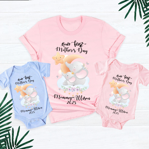 Personalized First Mother's Day Mommy and Baby Outfit | CWFamily41
