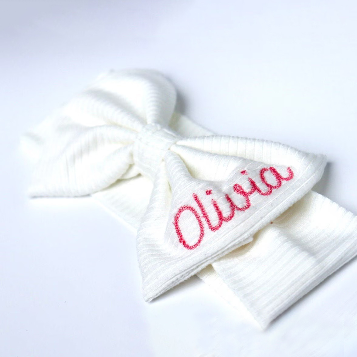 Personalized Embroidery Baby Girl Stretchy Bow Headband | CWBaby208