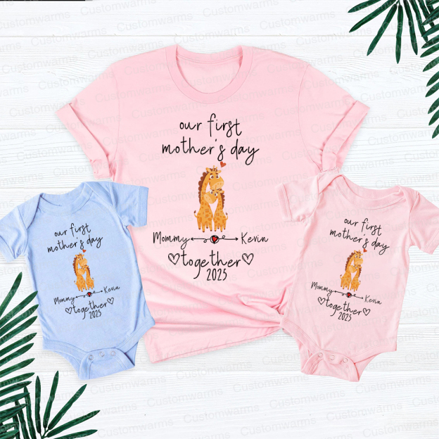 Personalized First Mother's Day Mommy and Baby Outfit | CWFamily43