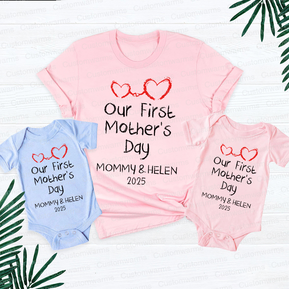 Personalized First Mother's Day Mommy and Baby Outfit | CWFamily44
