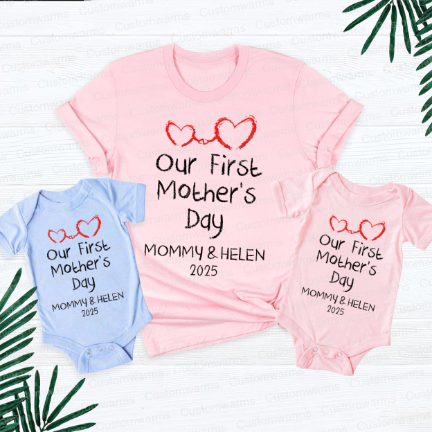 Personalized First Mother's Day Mommy and Baby Outfit | CWFamily44
