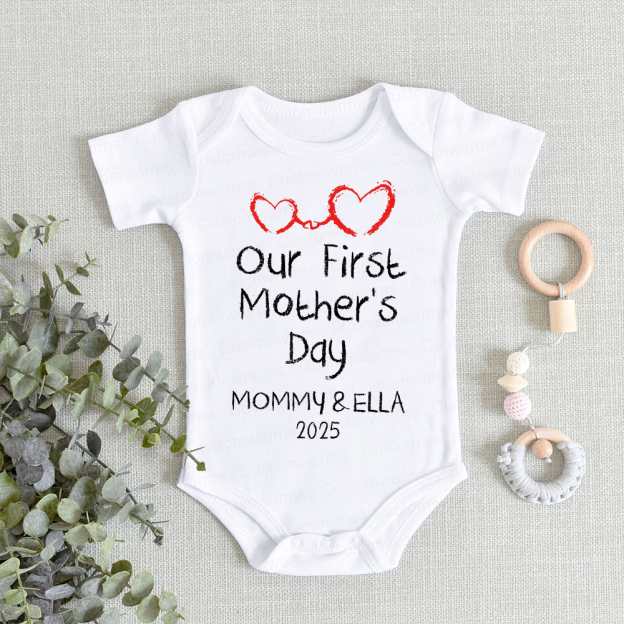 Personalized First Mother's Day Mommy and Baby Outfit | CWFamily44