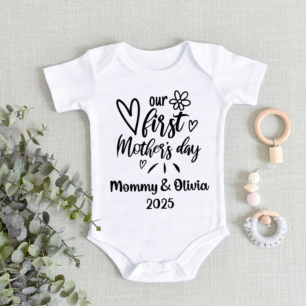 Personalized First Mother's Day Mommy and Baby Outfit | CWFamily45