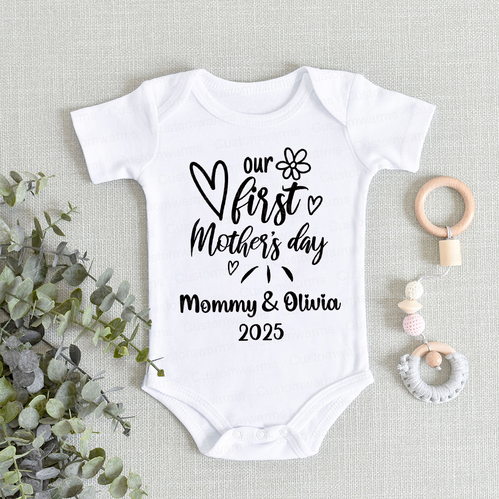 Personalized First Mother's Day Mommy and Baby Outfit | CWFamily45