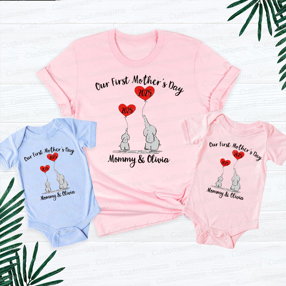 Personalized First Mother's Day Mommy and Baby Outfit | CWFamily48