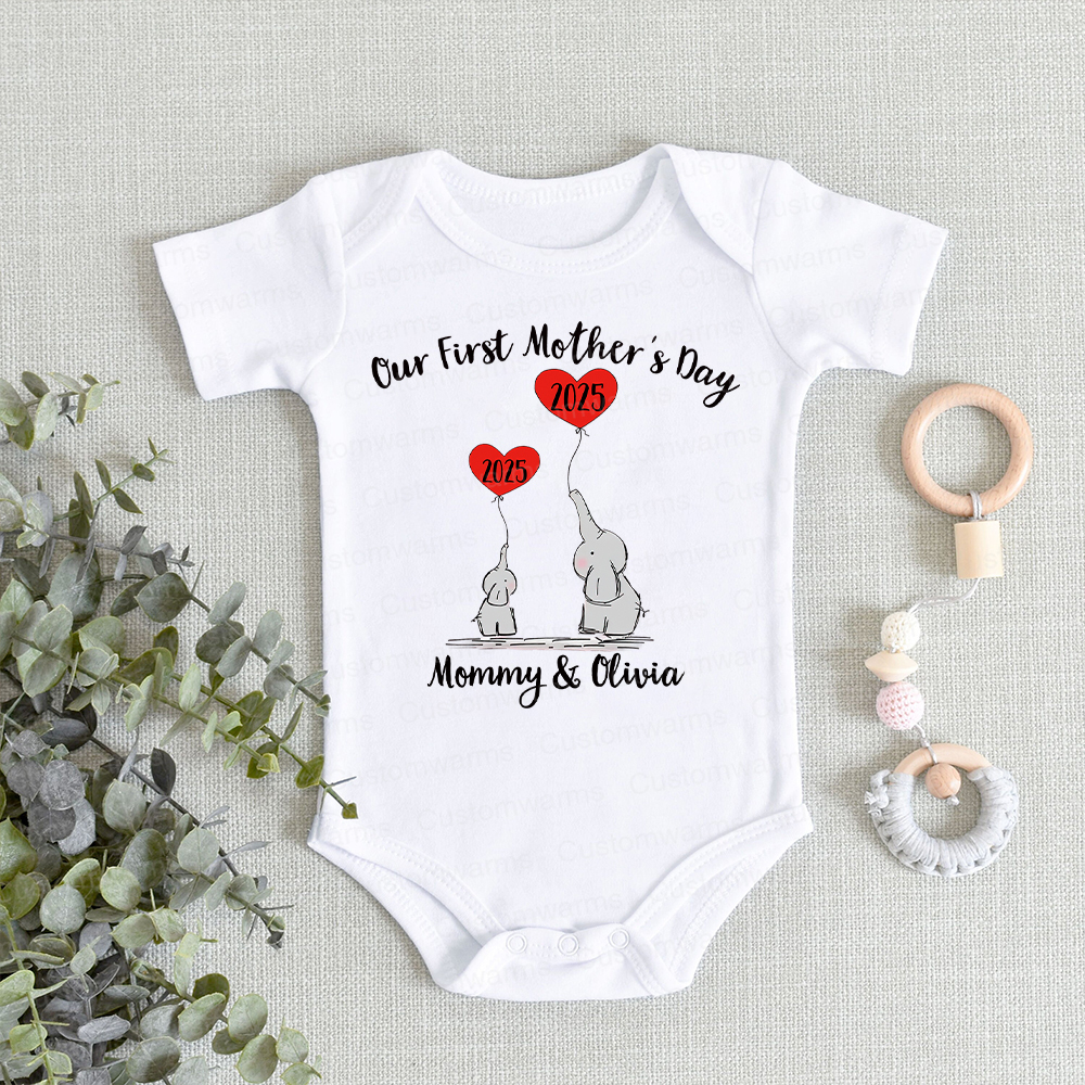 Personalized First Mother's Day Mommy and Baby Outfit | CWFamily48