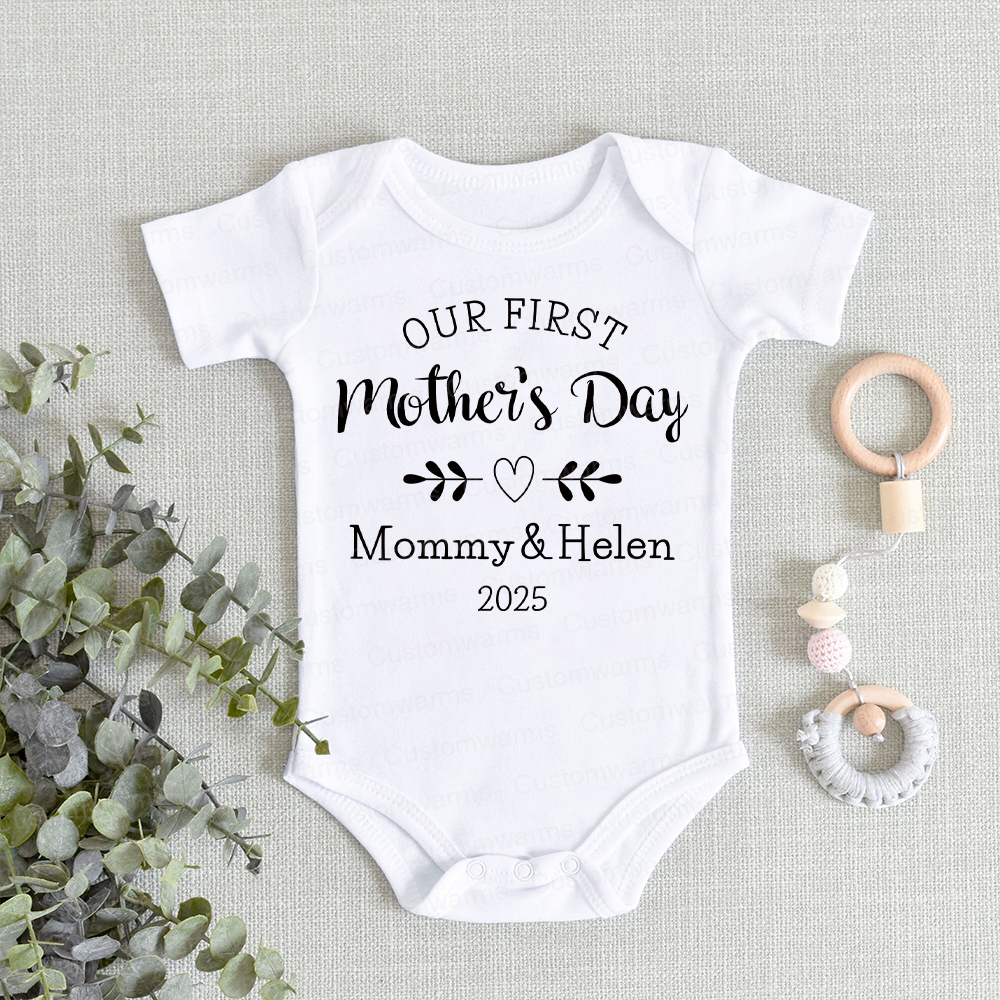 Personalized First Mother's Day Mommy and Baby Outfit | CWFamily50