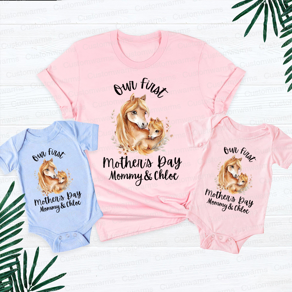 Personalized First Mother's Day Mommy and Baby Outfit | CWFamily51