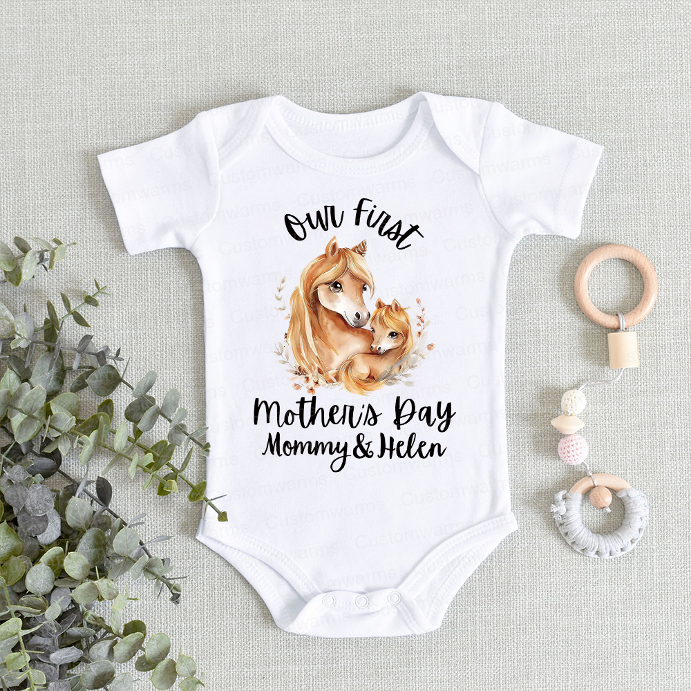 Personalized First Mother's Day Mommy and Baby Outfit | CWFamily51