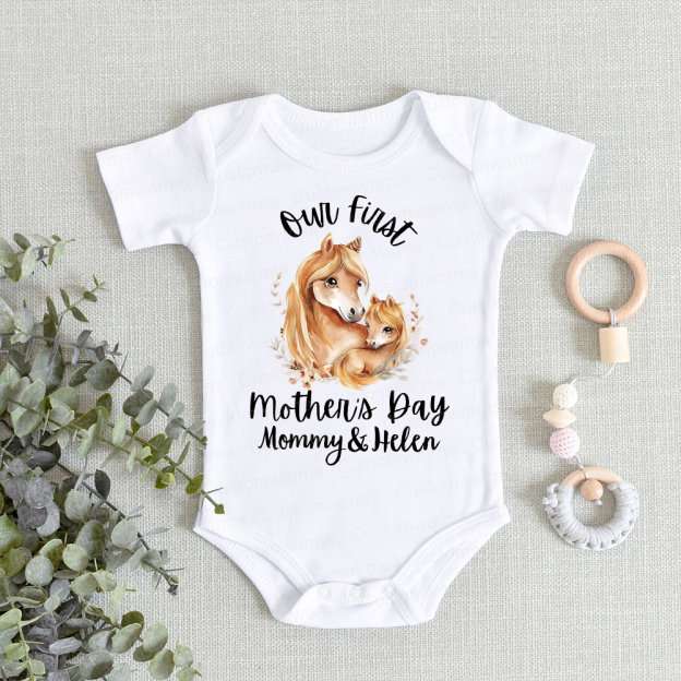 Personalized First Mother's Day Mommy and Baby Outfit | CWFamily51