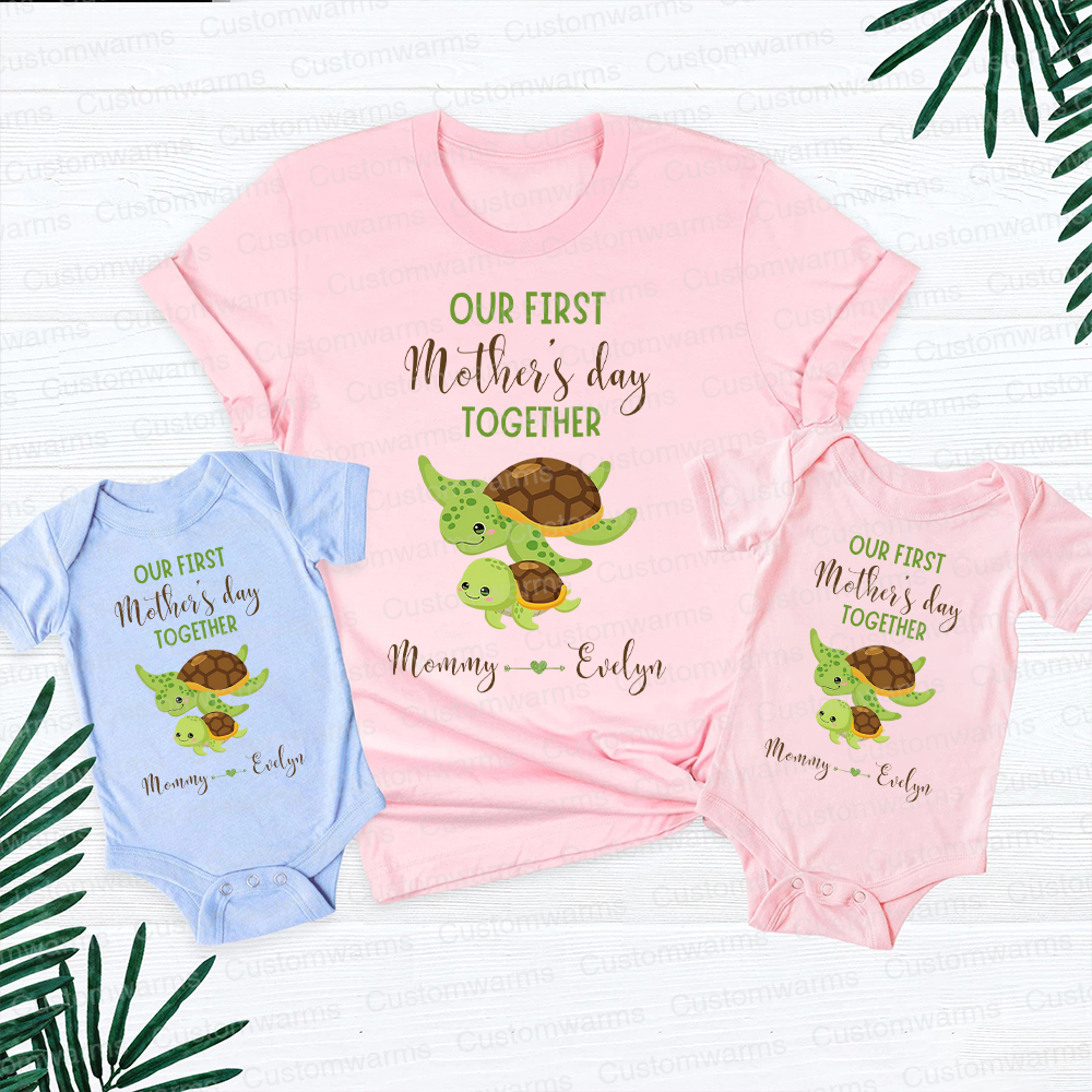 Personalized First Mother's Day Mommy and Baby Outfit | CWFamily46