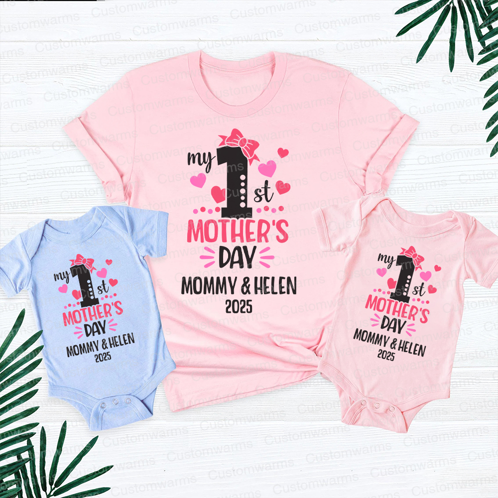 Personalized First Mother's Day Mommy and Baby Outfit | CWFamily53