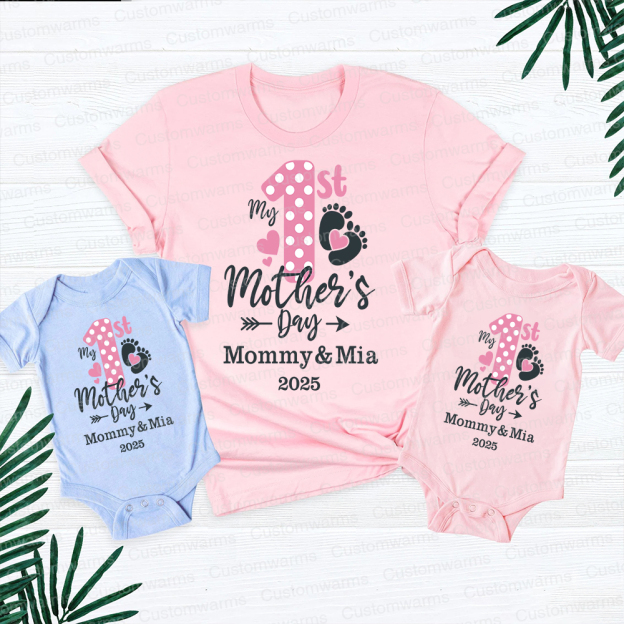 Personalized First Mother's Day Mommy and Baby Outfit | CWFamily54