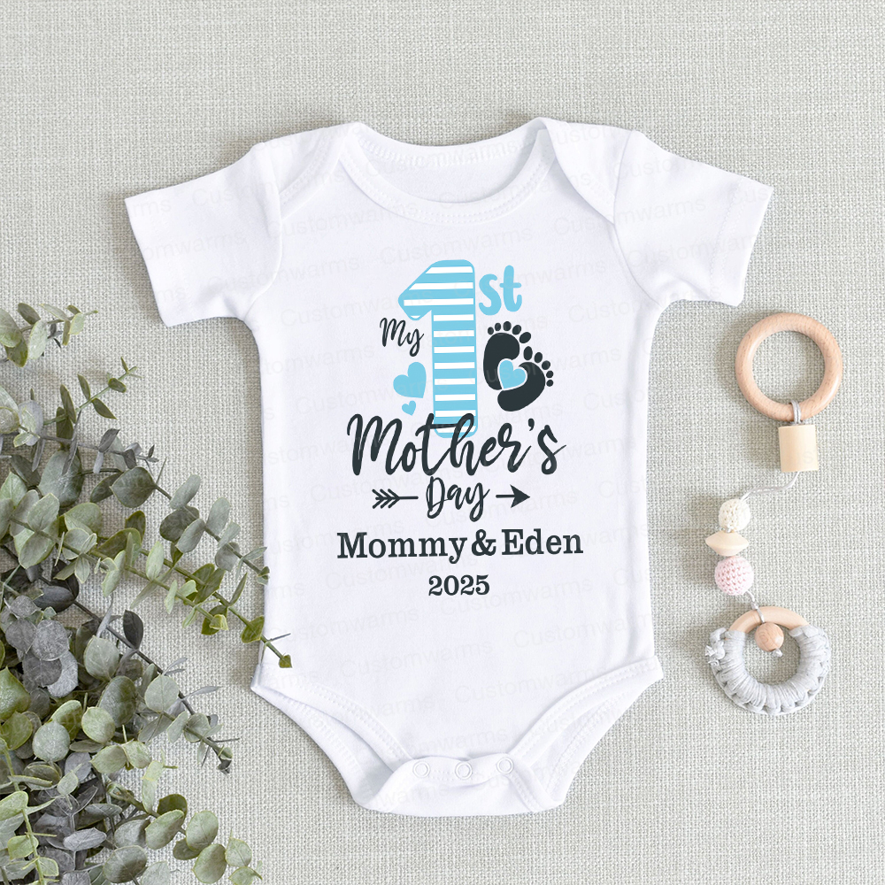 Personalized First Mother's Day Mommy and Baby Outfit | CWFamily54