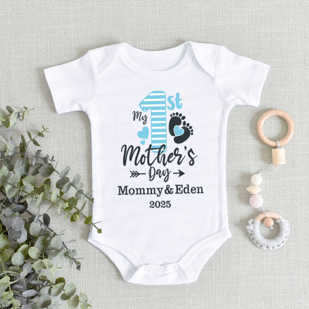 Personalized First Mother's Day Mommy and Baby Outfit | CWFamily54