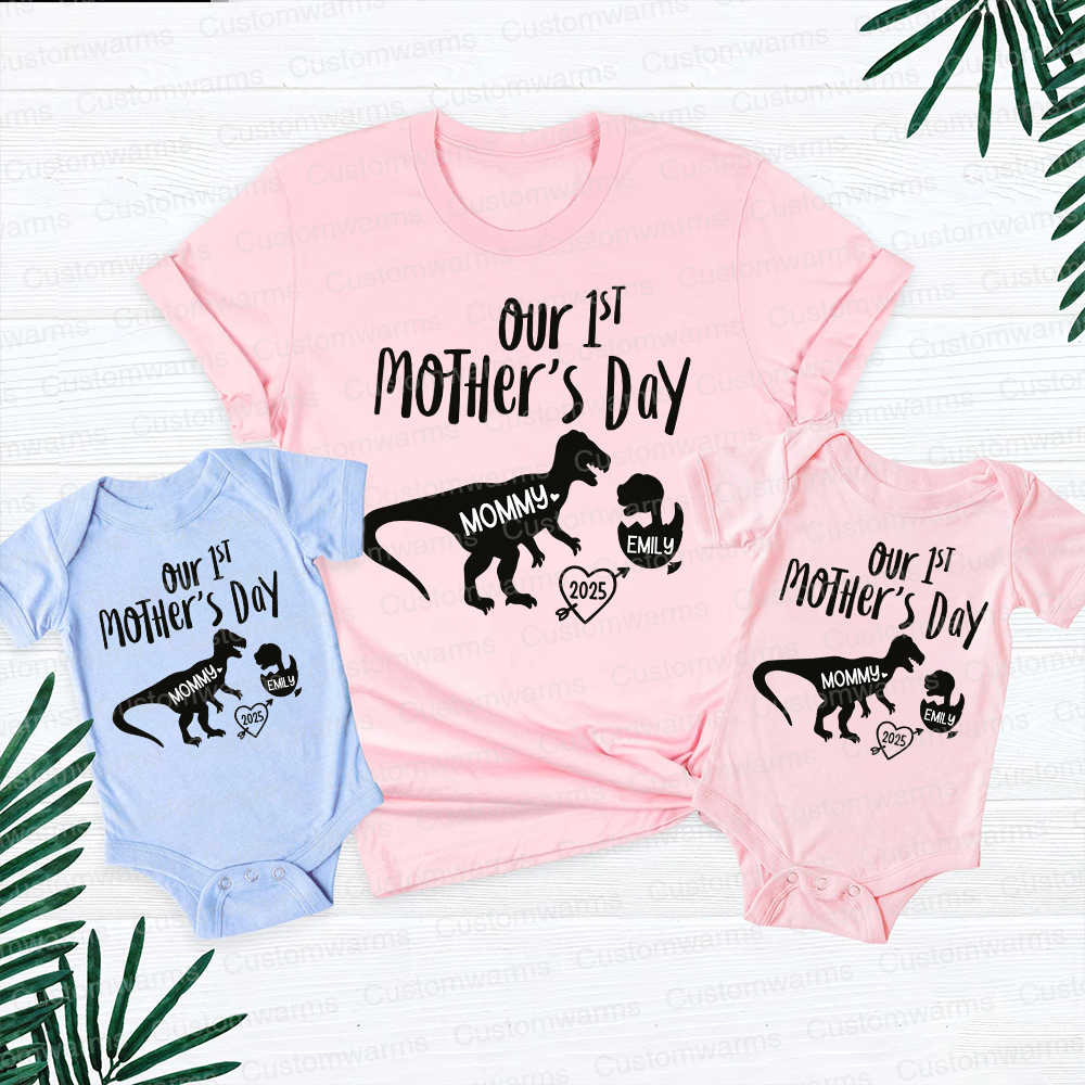 Personalized First Mother's Day Mommy and Baby Outfit | CWFamily55