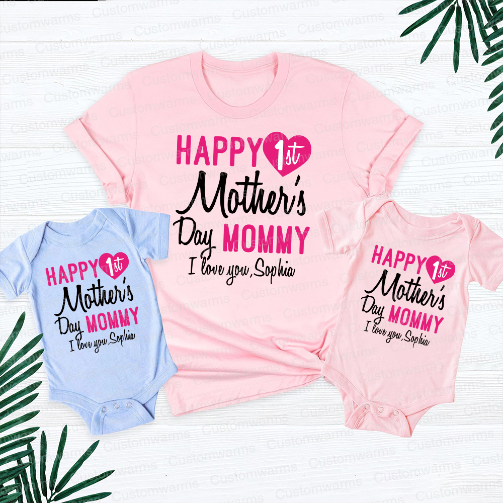 Personalized First Mother's Day Mommy and Baby Outfit | CWFamily56