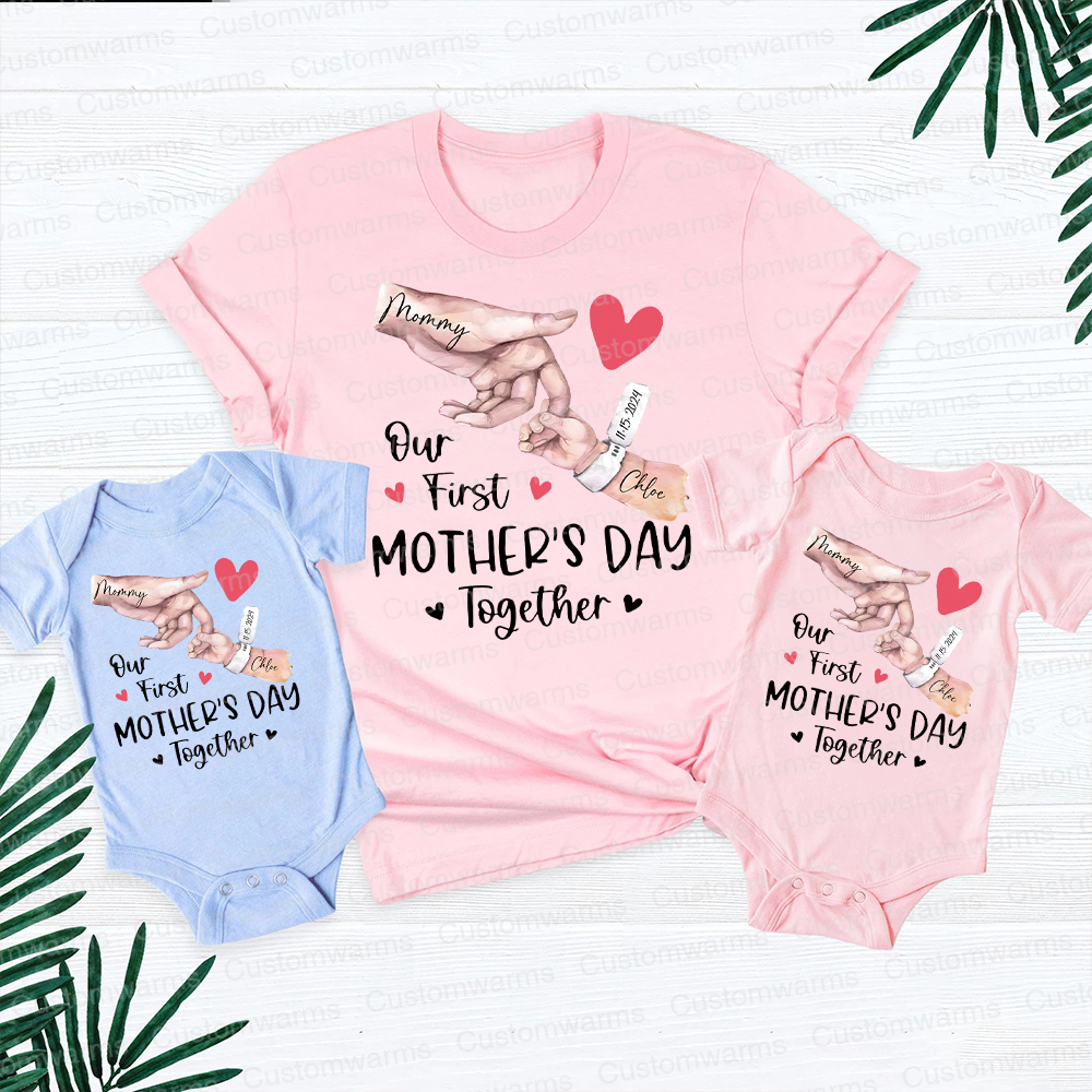 Personalized First Mother's Day Mommy and Baby Outfit | CWFamily57
