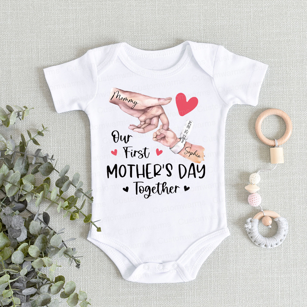Personalized First Mother's Day Mommy and Baby Outfit | CWFamily57