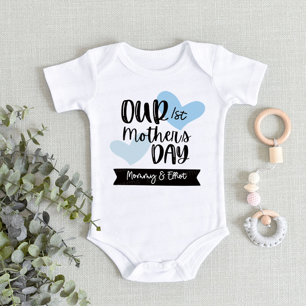 Personalized First Mother's Day Mommy and Baby Outfit | CWFamily58