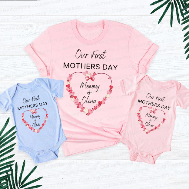 Personalized First Mother's Day Mommy and Baby Outfit | CWFamily59