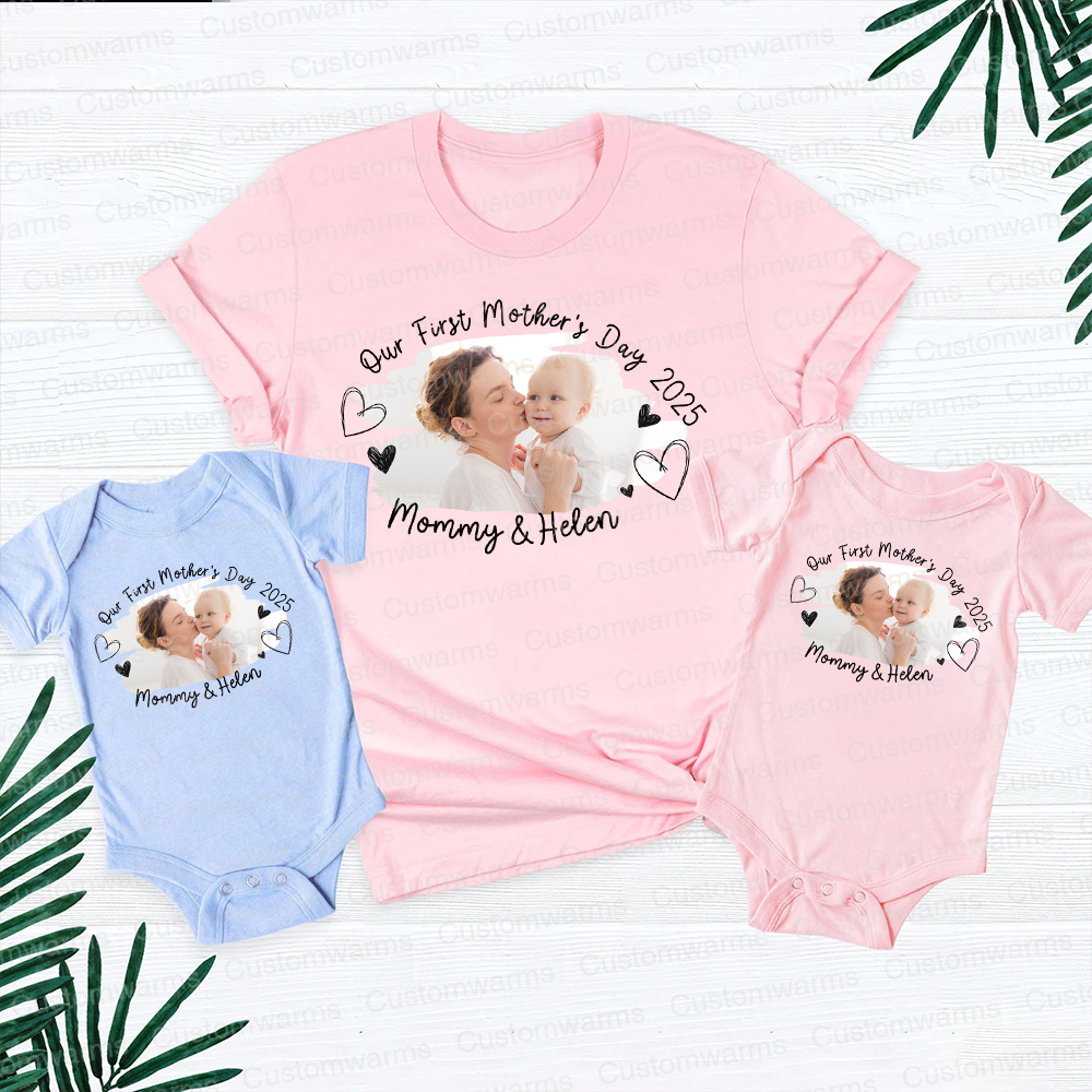 Personalized First Mother's Day Mommy and Baby Outfit | CWFamily60