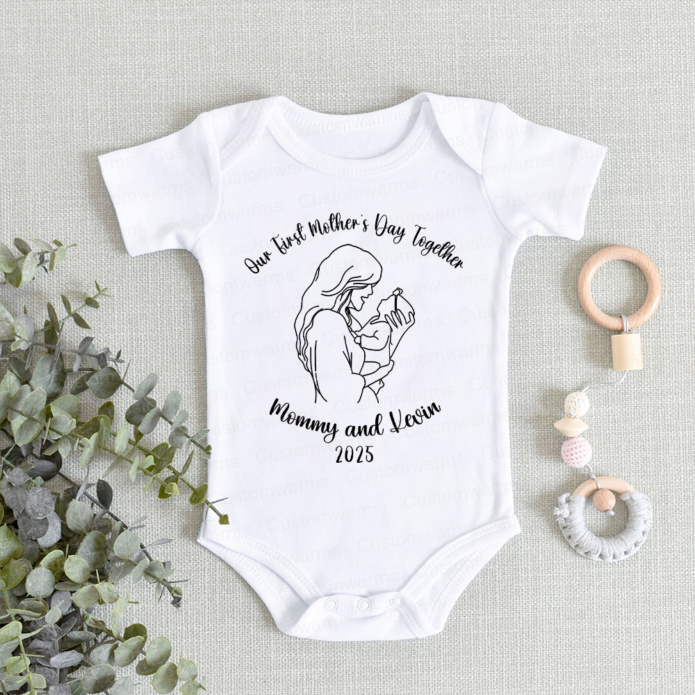 Personalized First Mother's Day Mommy and Baby Outfit | CWFamily61