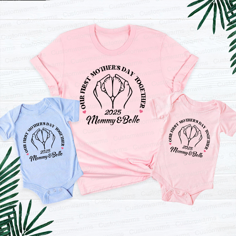 Personalized First Mother's Day Mommy and Baby Outfit | CWFamily63