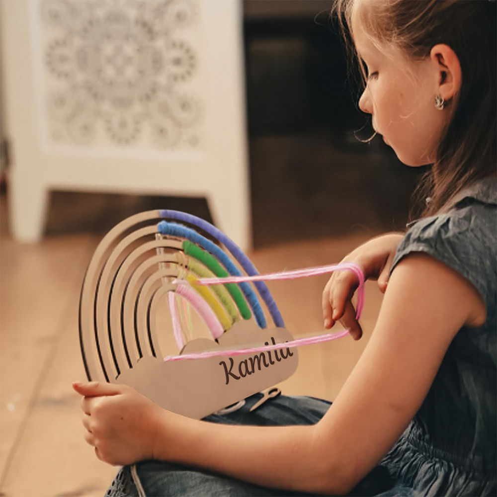 Personalized DIY Rainbow Wooden Kids Craft Kit | CWToy121