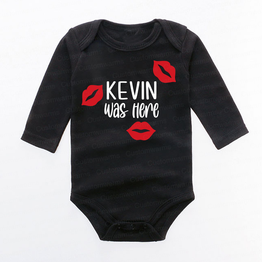 Personalized Baby I Was Here Kisses Romper | CWBaby215