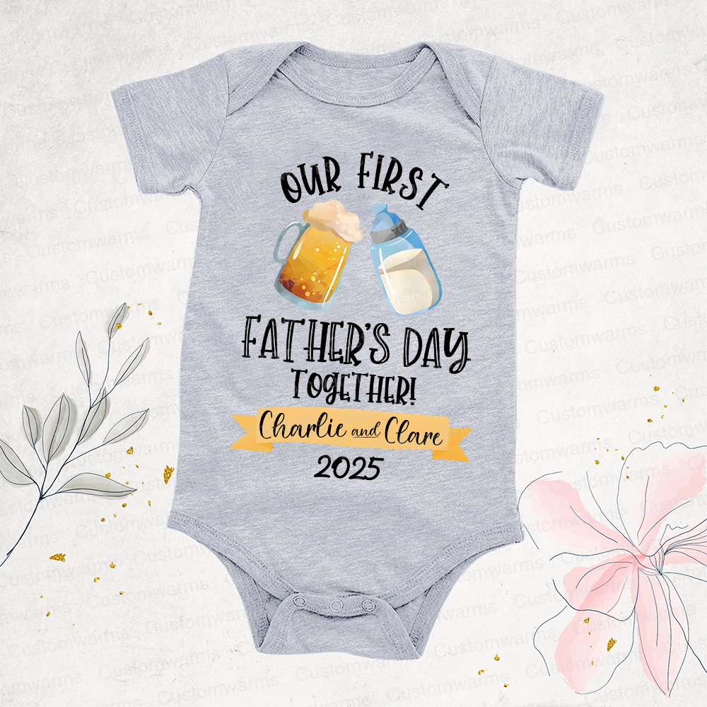 Personalized First Father's Day Daddy and Baby Outfit | CWFamily64