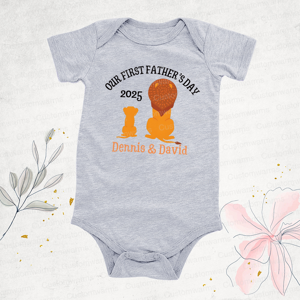 Personalized First Father's Day Daddy and Baby Outfit | CWFamily65