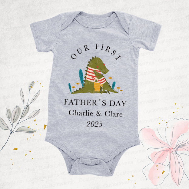 Personalized First Father's Day Daddy and Baby Outfit | CWFamily72