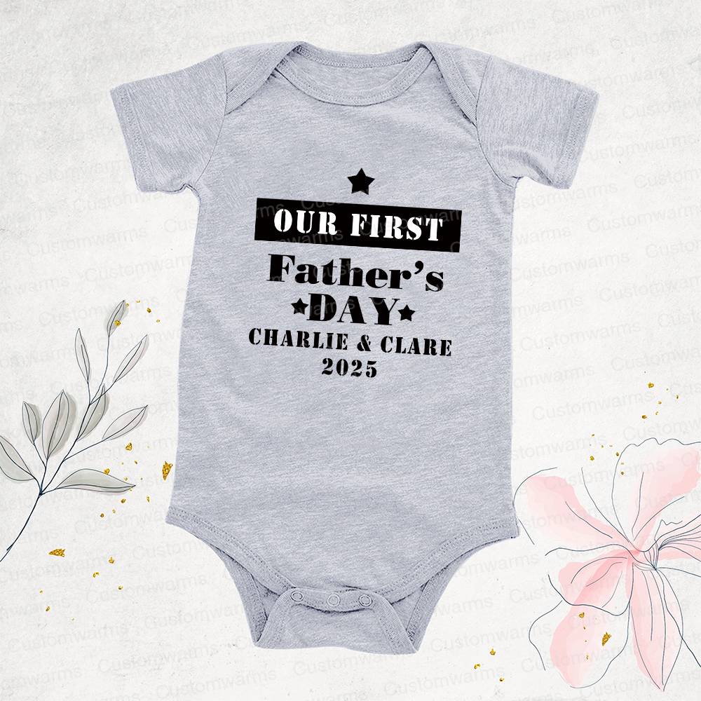 Personalized First Father's Day Daddy and Baby Outfit | CWFamily73