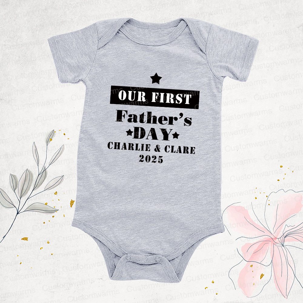 Personalized First Father's Day Daddy and Baby Outfit | CWFamily73