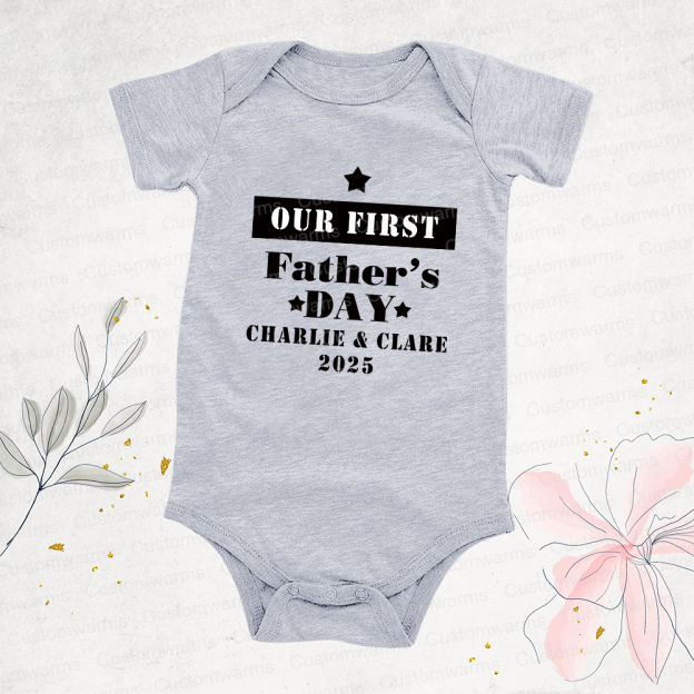Personalized First Father's Day Daddy and Baby Outfit | CWFamily73