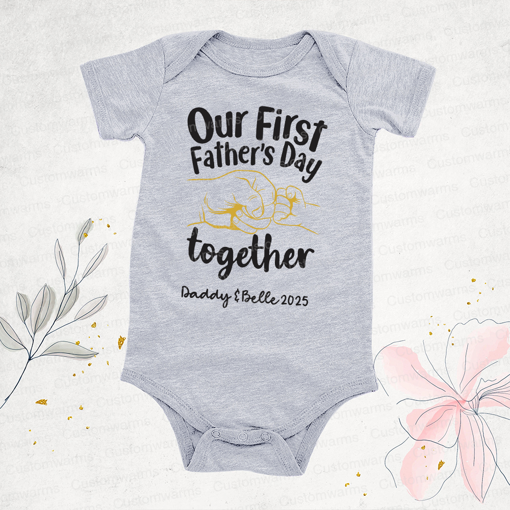 Personalized First Father's Day Daddy and Baby Outfit | CWFamily74